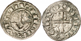 Comtat d'Urgell. Ermengol VIII (1184-1209). Agramunt. Diner. (Cru.V.S. 119) (Cru.C.G. 1935a). Ex Colección Marqués de Dou. Escasa. 0,72 g. MBC-.