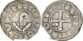 Comtat d'Urgell. Ermengol VIII (1184-1209). Agramunt. Òbol. (Cru.V.S. 120) (Cru.C.G. 1936). Muy rara. 0,37 g. MBC.