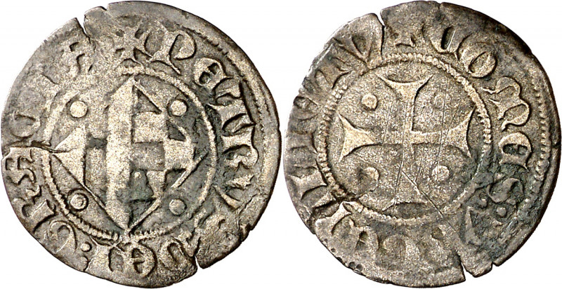 Comtat d'Urgell. Pere d'Aragó (1347-1408). Barcelona. Diner heràldic. (Cru.V.S. ...