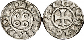 Vescomtat de Narbona. Berenguer (1019-1067). Narbona. Diner. (Cru.V.S. 157 var) (Cru.Occitània 40 var) (Cru.C.G. 2022 var). Rara. 1,18 g. MBC+.