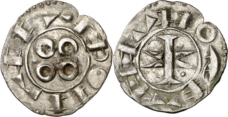 Senyoria de Montpeller. Anónimas del s. XII al XIV. Narbona. Diner melgorès. (Cr...