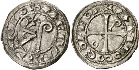 Comtat de Tolosa. Alfons Jordà (1112-1148). Tolosa. Diner. (Duplessy 1226) (P.A. 3688). Escasa así. 1 g. EBC-.