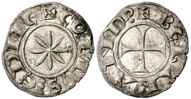 Comtat d'Embrun. Bertran d'Urgell (1150-1207). Embrun. Diner. (Cru.V.S. 183.1) (Cru.Occitània 115a, como Bernat I) (Cru.C.G. 2043). Atractiva. Escasa....