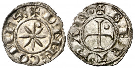Comtat d'Embrun. Bertran d'Urgell (1150-1207). Embrun. Diner. (Cru.V.S. 183.3 var) (Cru.Occitània 115e, como Bernat I) (Cru.C.G. 2043d). Brillo origin...