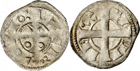 Alfons I (1162-1196). Barcelona. Diner. (Cru.V.S. 296 var) (Cru.C.G. 2100d). Escasa. 0,84 g. EBC-.
