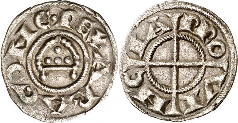 Comtat de Provença. Alfons I (1162-1196). Provença. Òbol de la Mitra. (Cru.V.S. ...