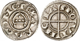 Comtat de Provença. Alfons I (1162-1196). Provença. Òbol de la Mitra. (Cru.V.S. 169) (Cru.Occitània 95) (Cru.C.G. 2103). Atractiva. Escasa. 0,46 g. EB...