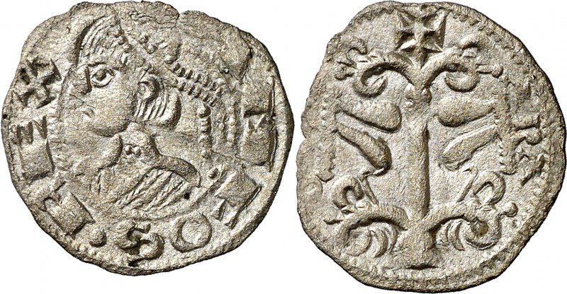 Alfons I (1162-1196). Zaragoza. Dinero jaqués. (Cru.V.S. 298) (Cru.C.G. 2106). L...