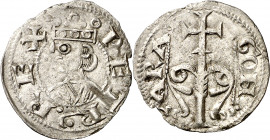 Pere I (1196-1213). Zaragoza. Dinero jaqués. (Cru.V.S. 302) (Cru.C.G. 2116). Escasa. 0,76 g. MBC+.