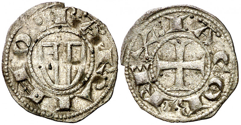 Jaume I (1213-1276). Barcelona. Òbol de doblenc. (Cru.V.S. 305) (Cru.C.G. 2119)....