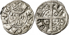 Jaume I (1213-1276). Barcelona. Diner de tern. (Cru.V.S. 310) (Cru.C.G. 2120b). Atractiva. Escasa así. 0,69 g. MBC+.