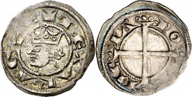 Jaume I (1213-1276). Provença. Ral coronat. (Cru.V.S. 174 var) (Cru.Occitània 100 var) (Cru.C.G. 2124 var). Símbolos de separación de leyenda invertid...
