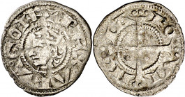 Jaume I (1213-1276). Provença. Òbol del ral coronat. (Cru.V.S. 175) (Cru.Occitània 101) (Cru.C.G. 2125). Rara. 0,44 g. MBC/MBC+.