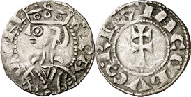 Jaume I (1213-1276). Zaragoza. Dinero jaqués. (Cru.V.S. 318) (Cru.C.G. 2134). Atractiva. Escasa así. 0,95 g. EBC-.