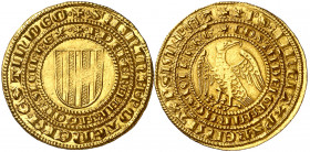 Pere II (1276-1285). Sicília. Agostar. (Cru.V.S. 324.3) (Cru.C.G. 2140b) (MIR. 170). Muy bella. Brillo original. Rara. 4,35 g. EBC+/EBC.