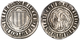 Pere II (1276-1285). Sicília. Pirral. (Cru.V.S. 325.2) (Cru.C.G. 2142c) (MIR. 173). Escasa. 2,94 g. MBC.