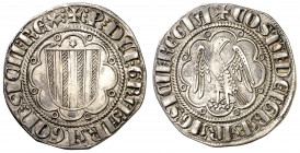 Pere II (1276-1285). Sicília. Pirral. (Cru.V.S. 326.1) (Cru.C.G. 2143b) (MIR. 172). Atractiva. Escasa. 3 g. MBC+/MBC.