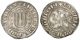 Pere II (1276-1285). Sicília. Pirral. (Cru.V.S. 328) (Cru.C.G. 2145) (MIR. 174). Dos rayas en reverso. Brillo original. Bella. Rara así. 3,23 g. EBC+/...
