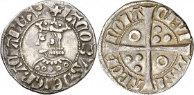 Jaume II (1291-1327). Barcelona. Croat. (Cru.V.S. 337.4) (Cru.C.G. 2154e). A y U latinas. 3,07 g. MBC/MBC+.