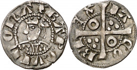 Jaume II (1291-1327). Barcelona. Diner. (Cru.V.S. 340) (Cru.C.G. 2158). Atractiva. Ex Colección Muntaner 24/04/2014, nº 327. Escasa así. 0,97 g. MBC+....