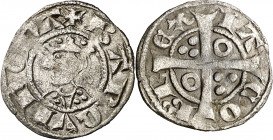 Jaume II (1291-1327). Barcelona. Diner. (Cru.V.S. 340.1) (Cru.C.G. 2158a). 0,85 g. MBC.