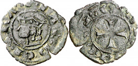 Jaume II (1291-1327). Sicília. Diner. (Cru.V.S. 360) (Cru.C.G. 2178) (MIR. 182). 0,65 g. MBC-.