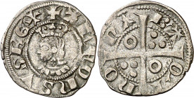 Alfons III (1327-1336). Barcelona. Diner. (Cru.V.S. 367) (Cru.C.G. 2185). Muy escasa. 0,88 g. MBC.