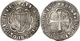 Alfons III (1327-1336). Sardenya (Esglésies). Alfonsí. (Cru.V.S. 369) (Cru.C.G. 2187) (MIR. 111). Oxidaciones y rayitas. Muy rara. 2,75 g. (MBC-).