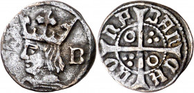 Ferran II (1479-1516). Barcelona. Quart de croat. (Cru.V.S. 1144.1) (Cru.C.G. 3080). 0,77 g. MBC.