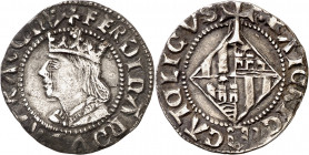 Ferran II (1479-1516). Mallorca. Ral. (Cru.V.S. 1177 var) (Cru.C.G. 3094 var). Leves rayitas. Atractiva. Muy escasa así. 2,29 g. MBC+.