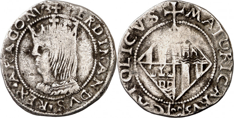 Ferran II (1479-1516). Mallorca. Ral. (Cru.V.S. 1182 var) (Cru.C.G. 3097b). Letr...