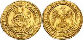 Ferran II (1479-1516). Sicília. Águila o trionfo. (Cru.V.S. 1226) (Cru.C.G. 3134) (MIR. 237.5). Atractiva. Muy escasa. 3,51 g. MBC+.