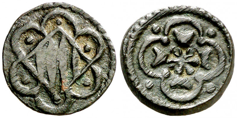 (1465-mediados del s. XVI). Ponderal de mig florí. (Cru.Pesals 90-1 sim). Contra...