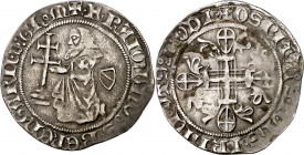Maestros de la Orden Hospitalaria. Ramon Berenguer (1365-1374). Rodes. Guillat. (Cru.Co. 4) (Metcalf 1208ff). Escasa. 3,53 g. MBC.