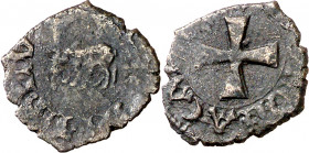 s/d. Papa Calixto III (1455-1458) (el valenciano Alfons de Borja). Roma. Pitxol. (Cru.Co. 84) (Muntoni 14). Leyendas poco legibles. Marca de ceca perc...