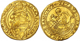 s/d. Papa Alejandro VI (1492-1503) (el valenciano Roderic de Borja). Roma. Rosa (Pier Paolo della Zecca). Doble florí de cambra (2 fiorino di camera)....