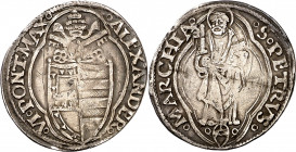 s/d. Papa Alejandro VI (1492-1503) (el valenciano Roderic de Borja). Ancona. A en lágrima invertida superada de cruz (Antonio Migliori). Terç de gros....
