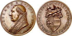 (finales s. XVI). Papa Alejandro VI (el valenciano Roderic de Borja). Medalla. (Cru.Medalles 67) (Lincoln 409). Elección al Pontificado en 1492. Medal...