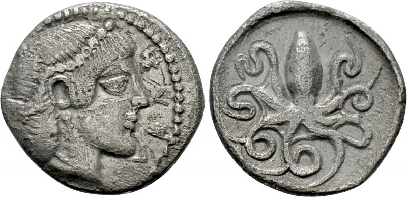 SICILY. Syracuse. Second Democracy (466-405 BC) Litra. 

Obv: ΣVЯΑ. 
Diademed...