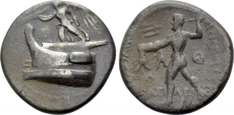 KINGS OF MACEDON. Demetrios I Poliorketes (306-283 BC). Drachm. Tarsos. 

Obv:...