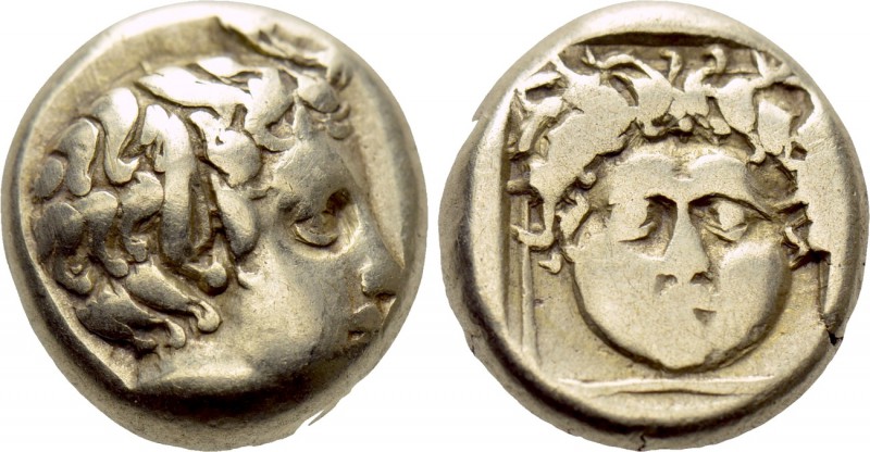 LESBOS. Mytilene. EL Hekte (Circa 454-428/7 BC). 

Obv: Head of Aktaeon right,...