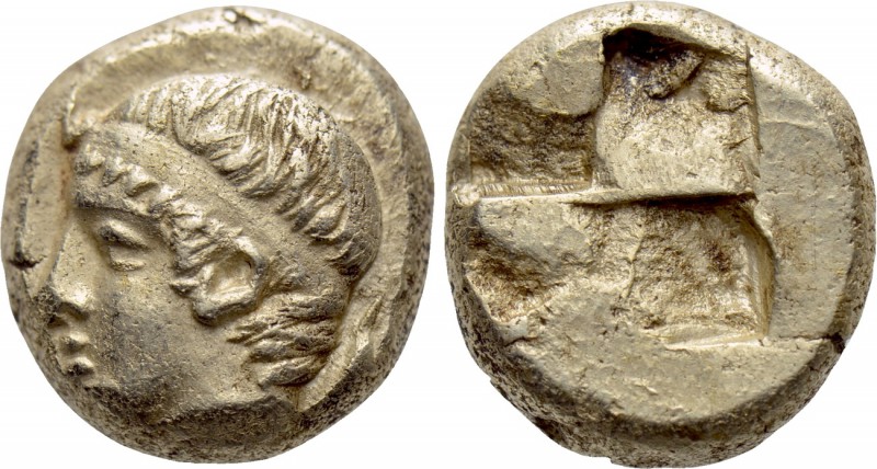 IONIA. Phokaia. EL Hekte (Circa 478-387 BC). 

Obv: Male head left, wearing ta...