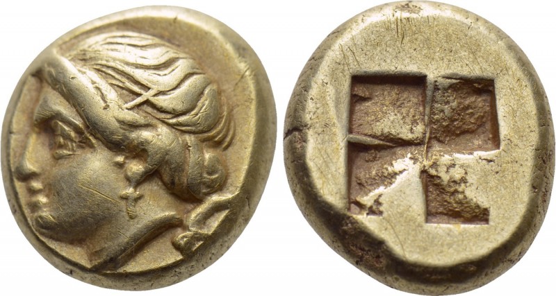 IONIA. Phokaia. EL Hekte (Circa 387-326 BC). 

Obv: Female head left; to right...