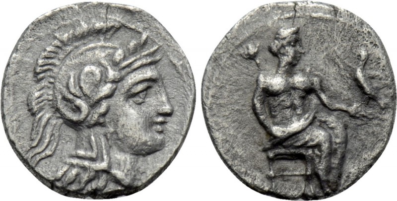 CILICIA. Uncertain. Obol (4th century BC). 

Obv: Baaltars seated right on thr...