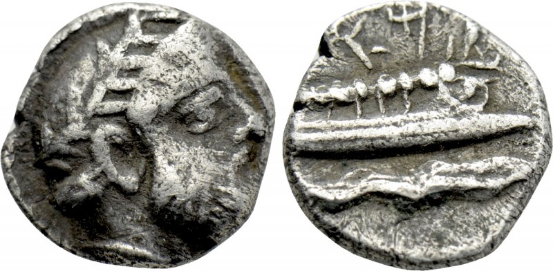 PHOENICIA. Arados. Uncertain king (Circa 400-384 BC). 1/12 Shekel. 

Obv: Laur...