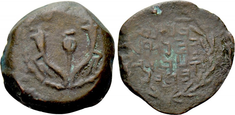 JUDAEA. Hasmoneans (2nd-1st centuries BC). Ae Prutah. 

Obv: Double cornucopia...