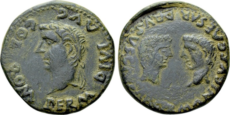 SPAIN. Hispalis (Colonia Romula). Tiberius with Germanicus and Drusus Caesares (...