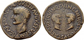 SPAIN. Carthago Nova. Tiberius with Nero and Drusus as Caesares (14-27). Ae As.
