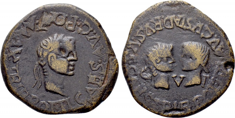 SPAIN. Tarraco. Tiberius with Julia Augusta (Livia) and Drusus (14-37). Ae As. ...