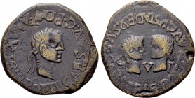 SPAIN. Tarraco. Tiberius with Julia Augusta (Livia) and Drusus (14-37). Ae As.